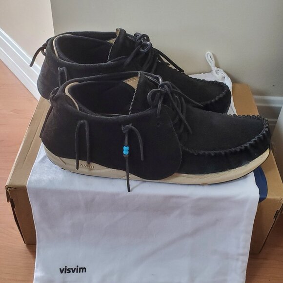 ❗🅂🄾🄻🄳❗VISVIM Black Suede FBT Sneakers Men's Size US 10 - Picture 3 of 8
